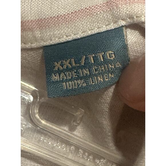 Tommy Bahama 100% Linen Long Sleeve XXLarge Purple/Pink / White Men's Button - Picture 5 of 8